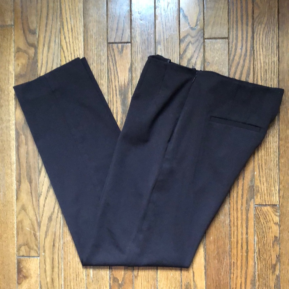 Like new dark brown side zip straight leg pants Size 8
